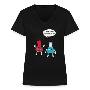 Science Experiment Tshirt - Women's V-neck T-shirt - black - Front - Lela (165cm)