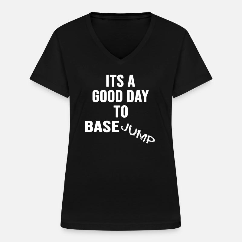 BASEJUMP basejumping Basejumper Wingman - T-shirt med V-hals til damer - sort