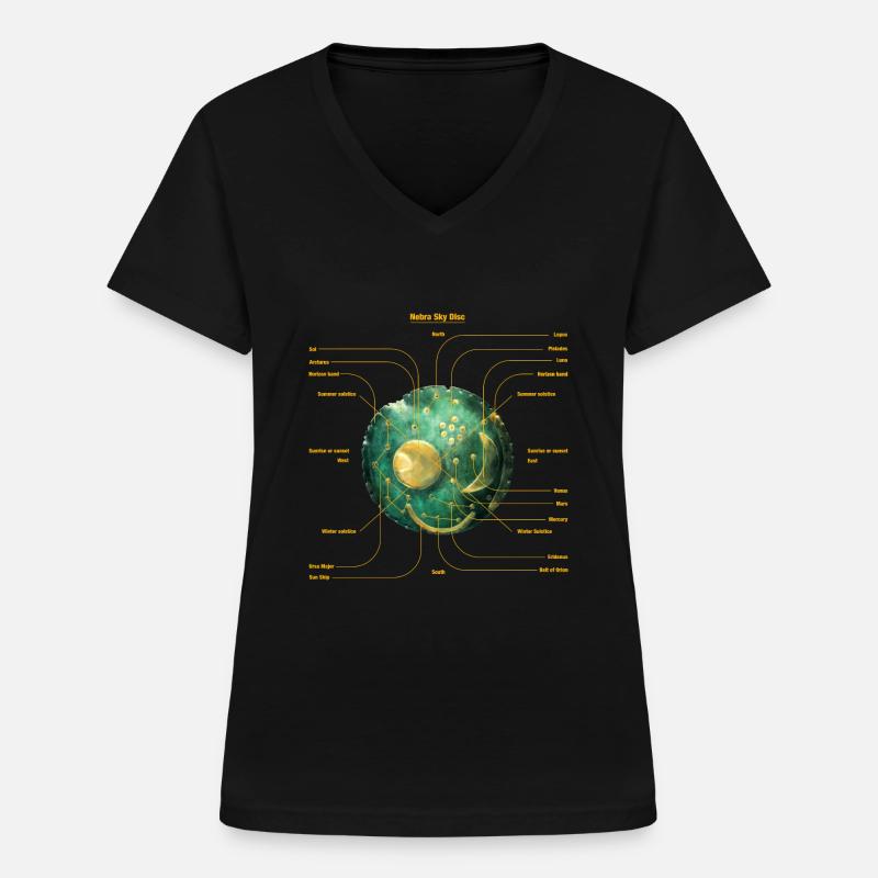 Sky Disc - Women's V-neck T-shirt - black
