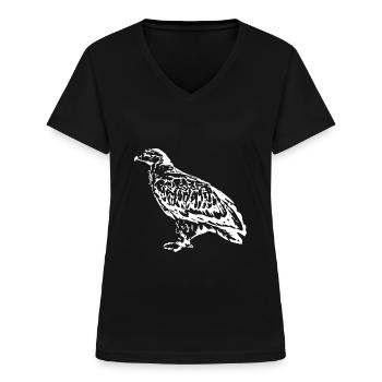 Falken Vogel Vögel - Frauen-T-Shirt mit V-Ausschnitt - Schwarz - Vorne - Lela (165cm)