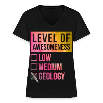 Geologie - Frauen-T-Shirt mit V-Ausschnitt - Schwarz - Vorne - Lela (165cm)