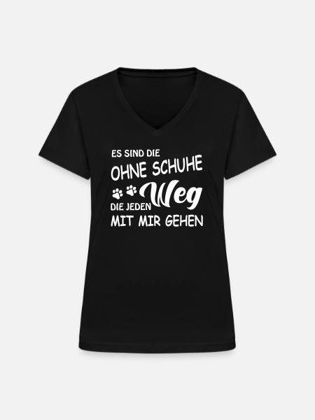 Treuer Begleiter - Hunde - Frauen-T-Shirt mit V-Ausschnitt - Schwarz