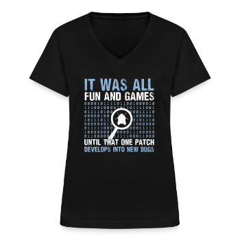 Computer Programmer Computer Programming - Frauen-T-Shirt mit V-Ausschnitt - Schwarz - Vorne - Lela (165cm)