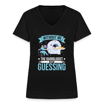 CT Tech Computed Tomography - Frauen-T-Shirt mit V-Ausschnitt - Schwarz - Vorne - Lela (165cm)