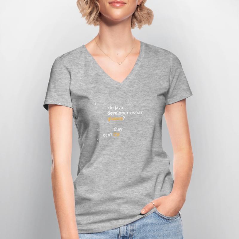 C# Code blague programmeur Hacker C Sharp Coder T-shirt col V Femme