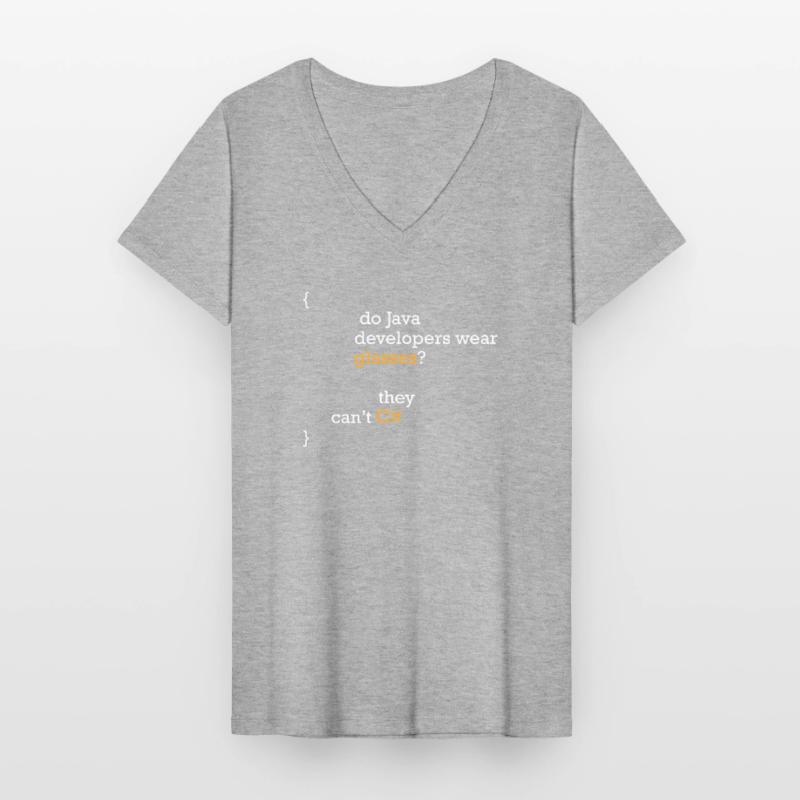 C# Code blague programmeur Hacker C Sharp Coder T-shirt col V Femme