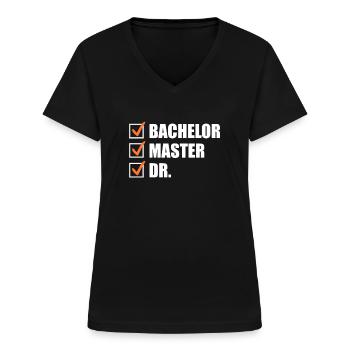 Doctorat 2022 Thèse de doctorat - T-shirt col V Femme - noir - Devant - Lela (165cm)