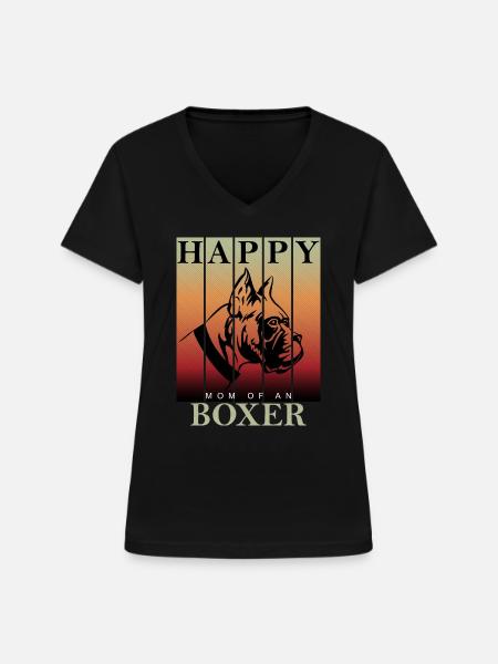 Boxer Dog Mom - Women's V-neck T-shirt - black