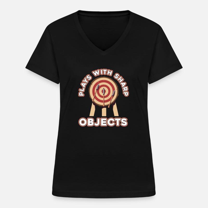 Axe Throw Axe - Women's V-neck T-shirt - black