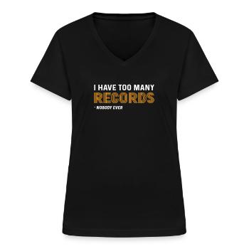J’ai trop de dossiers. Pour les collectionneurs LP - T-shirt col V Femme - noir - Devant - Lela (165cm)