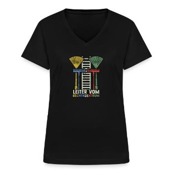 LEITER VOM RECHENZENTRUM - IT-Management - Frauen-T-Shirt mit V-Ausschnitt - Schwarz - Vorne - Lela (165cm)