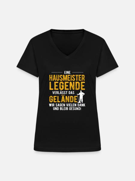 Hausmeister Geschenk - Frauen-T-Shirt mit V-Ausschnitt - Schwarz