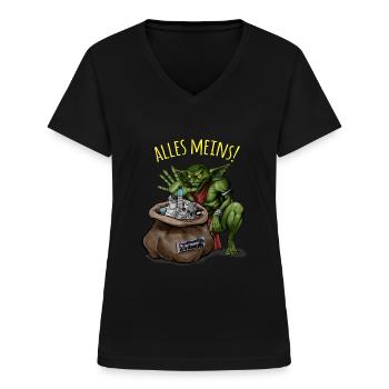 Goblin - Frauen-T-Shirt mit V-Ausschnitt - Schwarz - Vorne - Lela (165cm)