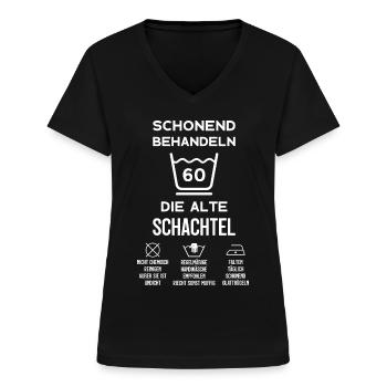 60. GEBURTSTAG DAMEN JAHRGANG 1963 60 JAHRE - Frauen-T-Shirt mit V-Ausschnitt - Schwarz - Vorne - Lela (165cm)