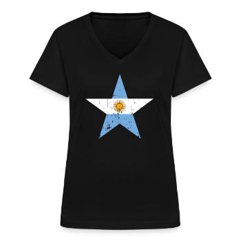 Argentina - Women's V-neck T-shirt - black - Front - Lela (165cm)