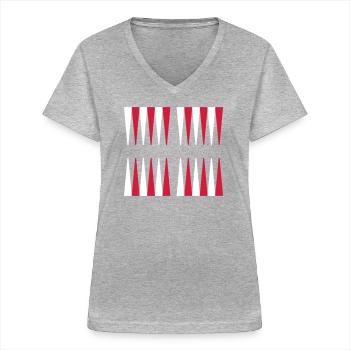 backgammon - Women's V-neck T-shirt - sports grey - Front - Lela (165cm)