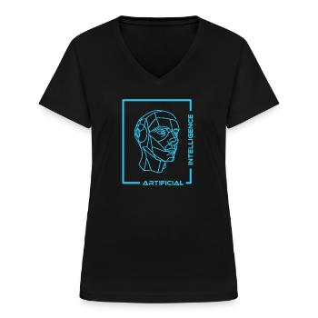 Artificial Intelligence - Frauen-T-Shirt mit V-Ausschnitt - Schwarz - Vorne - Lela (165cm)