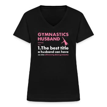 Sport Mari Gymnastique - T-shirt col V Femme - noir - Devant - Lela (165cm)