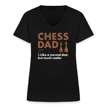 Chess Player Dad Definition Chess - Frauen-T-Shirt mit V-Ausschnitt - Schwarz - Vorne - Lela (165cm)