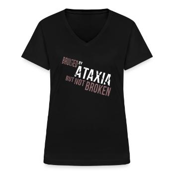 Bruised Not Broken - Women's V-neck T-shirt - black - Front - Lela (165cm)