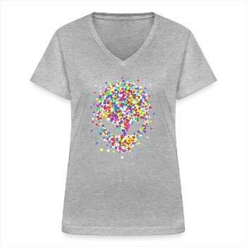 Confetti alien - Women's V-neck T-shirt - sports grey - Front - Lela (165cm)