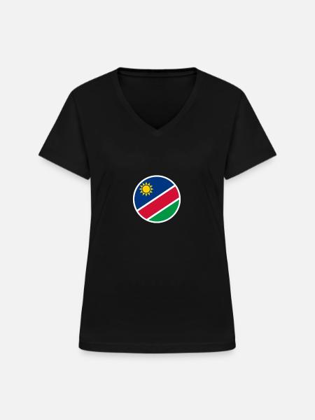 Namibia Namibische Flagge Namibier - Frauen-T-Shirt mit V-Ausschnitt - Schwarz