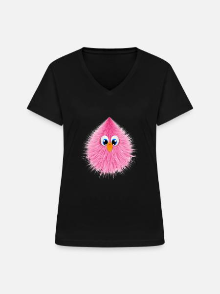 pink Pieper - Frauen-T-Shirt mit V-Ausschnitt - Schwarz