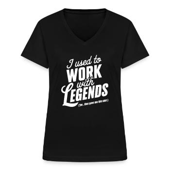 I used to work with legends Retirment Present Cowo - Women's V-neck T-shirt - black - Front - Lela (165cm)