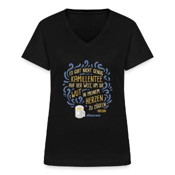 The Big Bang Theory Kamillentee Wut - Frauen-T-Shirt mit V-Ausschnitt - Schwarz - Vorne - Lela (165cm)