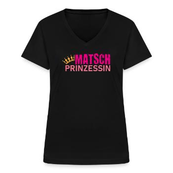 Muddy run shirt Matsch Prinzessin Laufshirt Team - Frauen-T-Shirt mit V-Ausschnitt - Schwarz - Vorne - Lela (165cm)