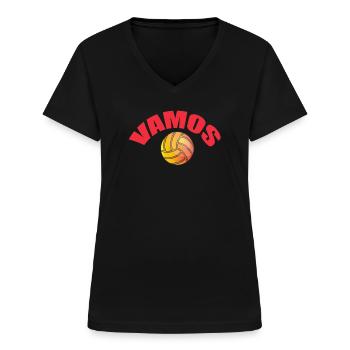 Vamos - T-shirt col V Femme - noir - Devant - Lela (165cm)