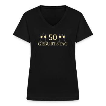 50.Geburtstag 50 Jahre - Frauen-T-Shirt mit V-Ausschnitt - Schwarz - Vorne - Lela (165cm)