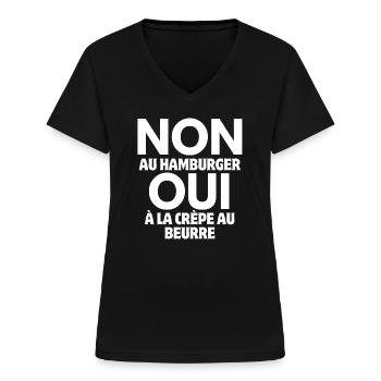 Bretagne, Breton, celte - T-shirt col V Femme - noir - Devant - Lela (165cm)