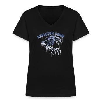 Skelett Werwolf Graffiti - Frauen-T-Shirt mit V-Ausschnitt - Schwarz - Vorne - Lela (165cm)