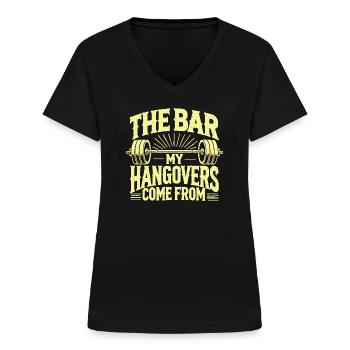 Funny Gym Bar Bodybuilding Gift - Frauen-T-Shirt mit V-Ausschnitt - Schwarz - Vorne - Lela (165cm)