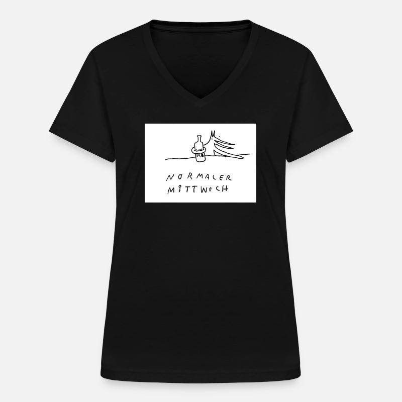 normaler_Mittwoch - Women's V-neck T-shirt - black