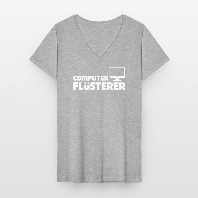 Computer Flüsterer Retro-Tech Frauen-T-Shirt mit V-Ausschnitt
