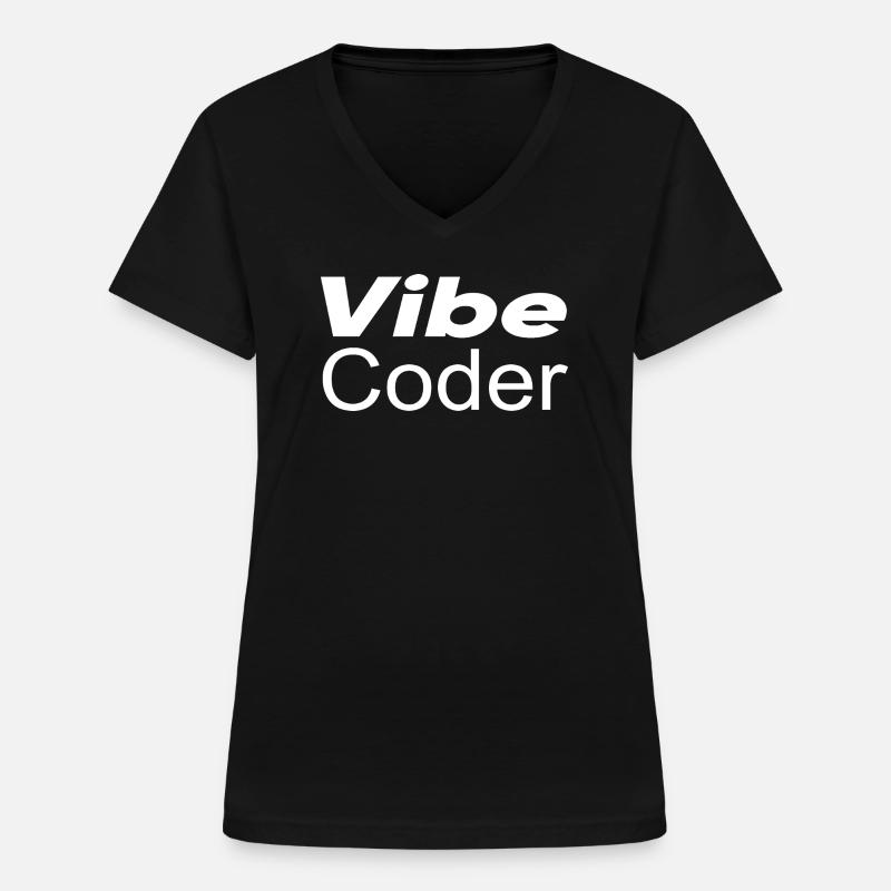Techno-utopia: Vibe Coder - Women's V-neck T-shirt - black