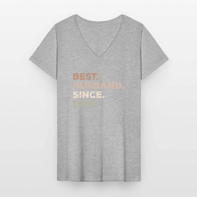 Bester Ehemann seit 1996 Jubiläumsgeschenk Frauen-T-Shirt mit V-Ausschnitt