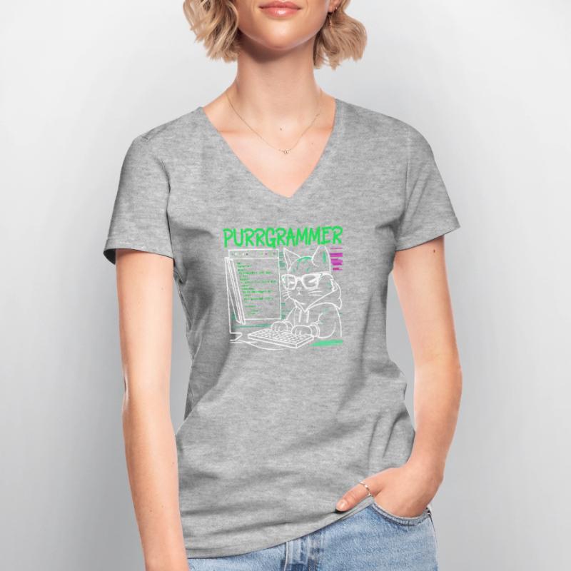 Programmeur drôle Programmeur T-shirt col V Femme
