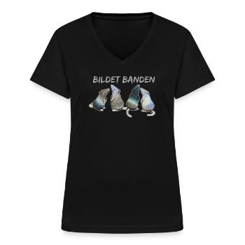 Ratten - Bildet Banden - Frauen-T-Shirt mit V-Ausschnitt - Schwarz - Vorne - Lela (165cm)