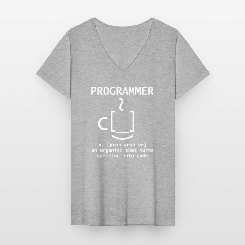 Programmer I Turn Coffee Into Code Gift Developer Women's V-neck T-shirt