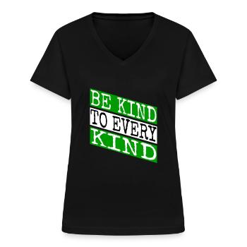 planet evolve go vegan vegetable funny rights - Frauen-T-Shirt mit V-Ausschnitt - Schwarz - Vorne - Lela (165cm)