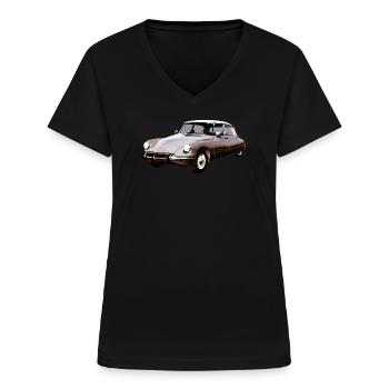 Alter Wagen 4 - Frauen-T-Shirt mit V-Ausschnitt - Schwarz - Vorne - Lela (165cm)