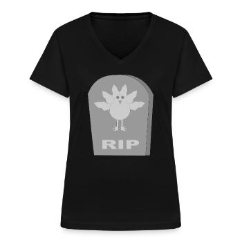 Alternative gothique mort Noël Turquie RIP - T-shirt col V Femme - noir - Devant - Lela (165cm)