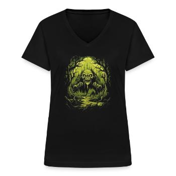 Whisper of the Forest: Evil Demon Awakens! - T-shirt col V Femme - noir - Devant - Lela (165cm)
