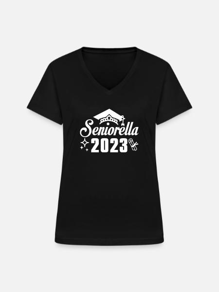 Senioren 2023 - Frauen-T-Shirt mit V-Ausschnitt - Schwarz