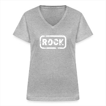 Rock - Frauen-T-Shirt mit V-Ausschnitt - Grau meliert - Vorne - Lela (165cm)