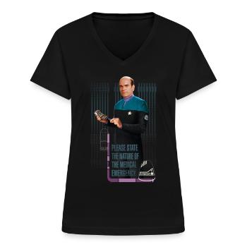 Star Trek Voyager Urgence Médicale - T-shirt col V Femme - noir - Devant - Lela (165cm)