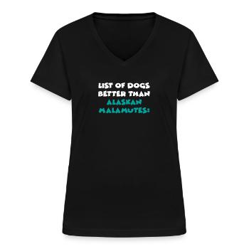 Alaskan Malamute - Frauen-T-Shirt mit V-Ausschnitt - Schwarz - Vorne - Lela (165cm)
